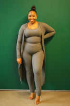 Load image into Gallery viewer, Plus Size Women 3 Piece Cardigan Legging Set (Charcoal)
