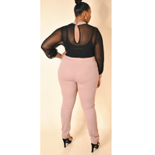 Load image into Gallery viewer, Plus Size Women Mesh Top Jumpsuit (Muava)
