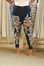Load image into Gallery viewer, Plus Size Distressed Denim Jeans
