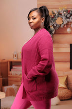 Load image into Gallery viewer, Plus Size Waffle Style Cardigan (Magenta)
